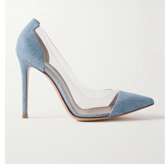 Gianni Rossi Plexi 105 denim & PVC pump - Picture 3 of 11